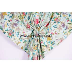 Bohemian Cotton Robe 100% Cotton <b>Kaftan</b> Indian Cotton <b>Dress</b> Summer Wear <b>Kaftan</b> Night Wear <b>Womens</b> <b>Kaftan</b> For Gift - Product Image 3