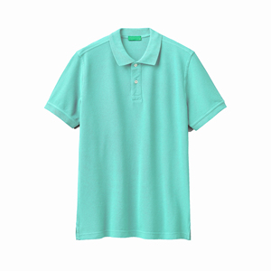 Camiseta Casual de Punto para Hombre, de Manga Corta, Color Sólido, Transpirable, de Poliéster/Algodón - Product Image 1
