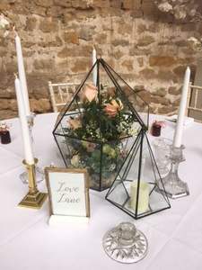 Nouveau verre Terrarium bougie lanterne pour la maison Table pièce maîtresse nouveau Design fait à la main en métal cadre plantes décor avec électro plaqué - Product Image 2