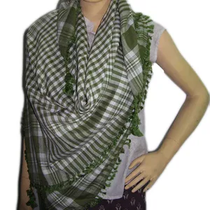 Casual-Checkered-keffieh-avec-franges-pour-hommes-femmes-Small Check Design Arafat Scarf With Tassel & Fringe