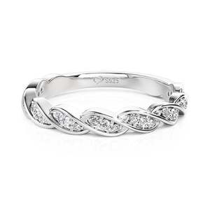Bague de mariage torsadée en moissanite pour homme Jeulia - Bague fine en argent sterling plaqué platine - Product Image 1