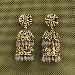ต่างหูห่วงแฟชั่น Jhumki โบราณพร้อมชุบทองเครื่องประดับแฟชั่นเทียมขายส่งในอินเดีย - Product Image 6