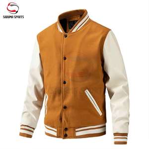 เสื้อแจ็คเก็ตเบสบอลแบบ Varsity สำหรับผู้ชาย คุณภาพสูง รับผลิตแบบ OEM ODM ขายส่ง พร้อมบริการพิมพ์โลโก้และปักลายตามสั่ง สำหรับฤดูหนาว - Product Image 2