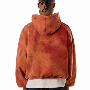 Minorista Lavado con ácido Sudadera con capucha de alta calidad para hombres Regular Fit 100% Algodón Fleece Transpirable y secado rápido Capucha con cordón - Product Image 3