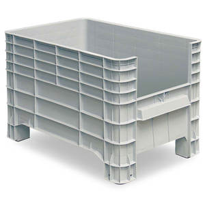 Volume <b>box</b> with 4-feet and cut-out at the front 276 litre LxWxH 1030x630x670 mm <b>grey</b> <b>storage</b> boxes container - Product Image 1