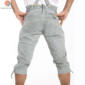 Solid Color Men's Bavarian Lederhosen Suede Leather Custom Made Knee-Length Breathable Quick Dry Casual - Product Image 3