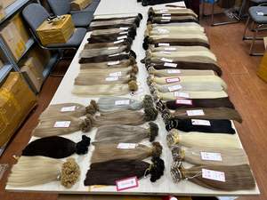 ผมต่อจากผมมนุษย์ชาวแคมโบเดียนผมต่อแบบ100% ผมสีดำวาดคู่สีบลอนด์ตรง/เป็นลอน/เป็นลอน/หยิก I-V ปลายแบนคลื่นน้ำ - Product Image 3