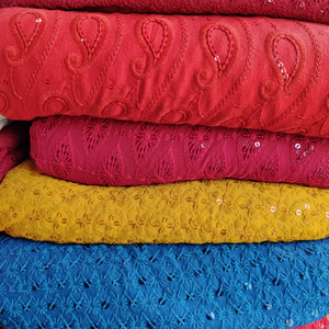 ผ้าเรยอนปักลายผ้าอินเดียผ้าสำหรับทำชุดเดรส - Product Image 4