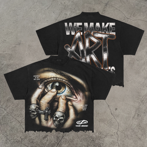 Camiseta con estampado de pantalla DTG de algodón GSM 200 para hombre, ropa de calle Boxy Fit, manga corta, fabricante de camisetas de punto de peso pesado sólido - Product Image 1