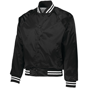 Veste bomber en satin de nylon personnalisée 2026, veste universitaire brodée, veste noire pour hommes - Product Image 1