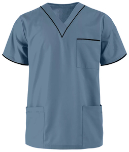 Uniformes hospitaliers unisexes personnalisés de haute qualité, col en V, poches avant, Spendix, uniformes médicaux tissés en soie, uniformes hospitaliers - Product Image 3