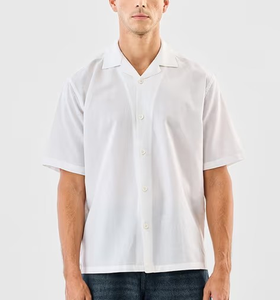 Camisa de Hombre con Cuello Cubano de Alta Calidad, Varias Opciones de Color, Camisa de Manga Corta con Botones, Estilo Cuadrado, Camisas de Bolos - Product Image 6