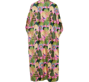 Albornoz indio Vintage Kimono de algodón, traje de noche, ropa de verano con estampado de algodón, Kimono largo de Playa, hermoso estampado Floral - Product Image 2