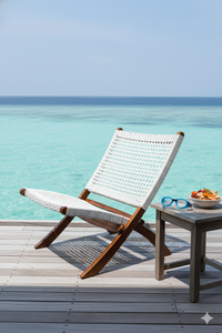 SOLOBEAT Natural <b>White</b> Handwoven Rattan Modern Leisure Lounge <b>Chair</b> for Living Room Home Office & Villa - Product Image 4