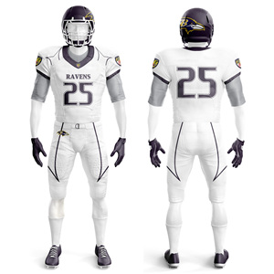 ชุดยูนิฟอร์มอเมริกันฟุตบอลแบบพรีเมียม ผลิตโดยโรงงานโดยตรง ปรับแต่งได้ ระบายอากาศได้ดี ทนทาน ผลิตจากโพลีเอสเตอร์ 100% เสื้อเจอร์ซีย์แบบสั้น - Product Image 2