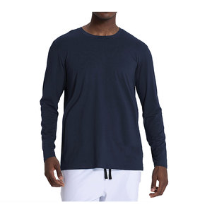 T-shirts unisexes tendance à manches longues, logo personnalisé, coton, col rond, pour hommes, surdimensionnés - Product Image 1