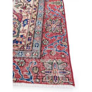 Alfombra de Lana Azul Vintage Hecha a Mano Pae-2249, Rectangular, con Medallón, de Altura Media, Abstracta, para Sala de Estar, Pasillo, para Adolescentes - Product Image 4