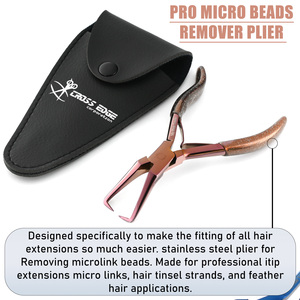 Professional hair <b>extensions</b> tools <b>Micro</b> Ring Bead Remover Pliers rose gold kit Human Hair <b>Extensions</b> Polished Custom Label - Product Image 6