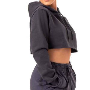Casual Solid Color Printed Knitted <b>Winter</b> Autumn Hooded Crop <b>Top</b> Anti-Pilling Breathable Front for Women - Product Image 3
