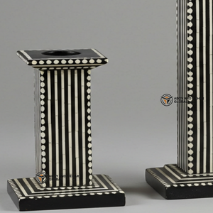 Un fournisseur indien offre un bougeoir fait à la main en incrustation d'os noir, chandelier décoratif à motif Chevron - Product Image 5