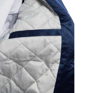Chaquetas de bombardero Varsity Satin Chaquetas casuales para hombres Ropa deportiva Botón Abajo Diseño personalizado Chaqueta de béisbol universitaria para hombres - Product Image 2