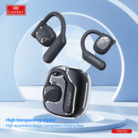 Earldom earphone gantung nirkabel, earphone Bluetooth konduksi tulang biru, earphone lari olahraga jangkauan Ultra panjang