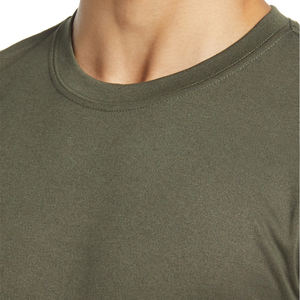 T-shirts de sport à manches courtes pour hommes 100% coton Vêtements de fitness anti-rides à séchage rapide avec logo personnalisé T-shirt uni - Product Image 4