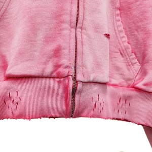 Sudadera con Capucha para Hombre, Estilo Vintage, Lavado Ácido, con Cierre, 420g, Fabricante de Ropa, Sudadera Extra Grande con Cierre y Lavado Ácido - Product Image 2