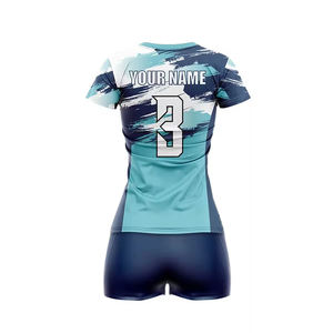 ชุดกีฬาวอลเลย์บอลหญิง กางเกงขาสั้น ลายพิมพ์ ผ้าเจอร์ซีย์ น้ำหนักเบา ระบายอากาศได้ดี ยืดหยุ่น ปรับแต่งได้ พิมพ์ลายแบบมืออาชีพ - Product Image 6