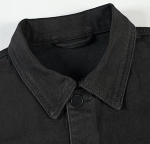 Chaqueta Acolchada de Mezclilla para Mujer, Teñida Lisa, Transpirable, Elegante, Moderna, con Piedras Blancas - Product Image 4