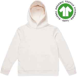 Mujeres 100% algodón orgánico Fleece Pullover Hoodie Natural Heavyweight 9 oz, GOTS certificado sostenible sudadera al por mayor - Product Image 4