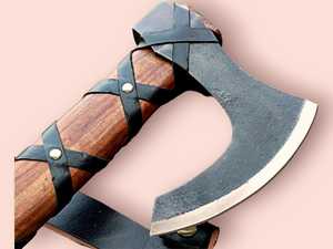 2025 nouveau forgé à la main Viking Pizza Type hache nouveau Style en acier à haute teneur en carbone longue barbe hache manche en palissandre et gaine en cuir OEM - Product Image 2