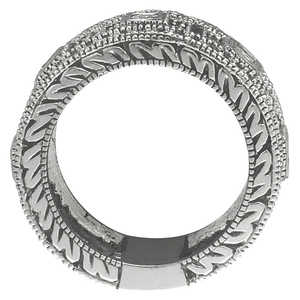 แหวนทองคำขาว 14K แบบไบแซนไทน์ ประดับเพชรทรงกลมและทรงเจ้าหญิง น้ำหนัก 1.72 กะรัต ดีไซน์หรูหราและสง่างาม - Product Image 3