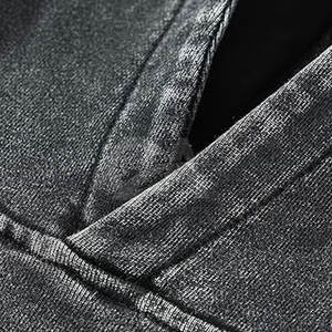 <b>Top</b> Selling Wholesale Price Men Acid Washed <b>Distressed</b> Thermal Hoodies Plus Size Acid Washed <b>Distressed</b> Hoodies - Product Image 6