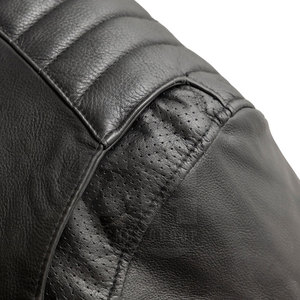 Chaqueta de Motociclista de Cuero Genuino Negro para Hombre, Cuello Alto con Cremallera, Estilo Biker - Product Image 5
