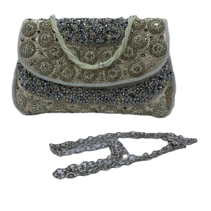 Bolso de noche de satén étnico elegante hecho a mano de diseñador para mujer, bolso de mano de satén Para Boda nupcial con patrón de piedra, estilo de moda - Product Image 1