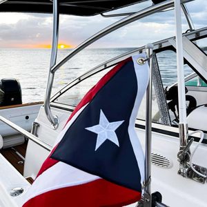 Bandera de Puerto Rico Bordada de 12x18 Pulgadas, Resistente al Agua, Portátil, de Poliéster Azul, Bandera de Barco Puertorriqueña de Doble Cara - Product Image 1