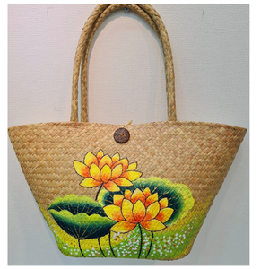 BOLSO TOTE DE HIERBA MARINA TEJIDO A MANO CON FORRO DE ALGODÓN PARA PLAYA O USO DIARIO ECO FRIENDLY DE VIETNAM - Product Image 5