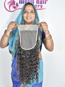 Produits originaux bon marché, meilleure qualité, fabricant de rallonges de cheveux indiens, cheveux vierges, fermeture bouclée disponible à la vente par l'exportation - Product Image 2