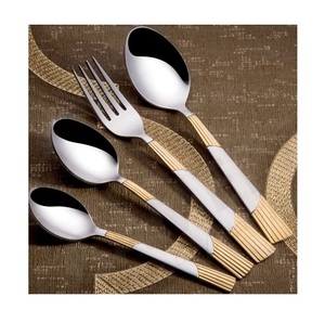 Juego de cubiertos pulidos naturales Juego de cubiertos de metal de grado alimenticio de último diseño - Product Image 6