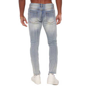 Expédition rapide Hommes Stretch Skinny Jeans Mode Casual Slim Fit Distressed Confortable Denim Pantalon - Product Image 4