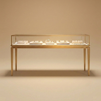 Vitrine en verre haut de gamme sur mesure pour objets de collection, présentoirs personnalisés pour la vente au détail, vitrine en acier inoxydable