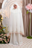Khimar de luxe avec broderie florale, abaya pour femmes, robe de prière confortable en polyester pour le Ramadan, Telekung, couverture intégrale, vêtements islamiques