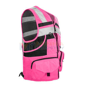 Chaleco Reflectante Ligero de Alta Visibilidad para Trabajadores, Corredores y Seguridad Vial, Color Rosa y Negro - Product Image 3
