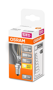 Lampada sferica a LED trasparente Retrofit E14 6.5W 2700K 806Lm (Osram 4058075447936) - Product Image 2
