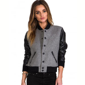 Vestes d'université de baseball en coton personnalisées élégantes pour femmes surdimensionnées avec doublure en laine techniques imprimées tricotées respirantes - Product Image 6