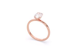 Anillo solitario de diamante cultivado en laboratorio de corte ovalado, oro amarillo de 14 quilates, ajuste clásico de 4 puntas, listo para boda, disponible en varios colores IGI - Product Image 3