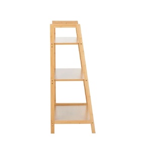 OEM Eco-Friendly Storage Rack Natural Color Rubber <b>Solid</b> <b>Wood</b> 3-Tier Shelves Units for Bathroom Bedroom Kitchen Living Room - Product Image 4