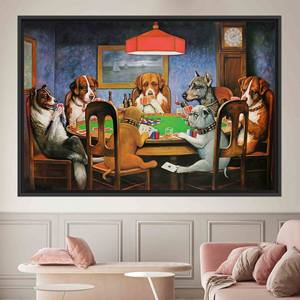 Décoration murale moderne en toile avec impression de chien Cassius Coolidge, 1P: encadré noir - Product Image 1