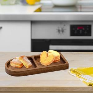 Plateau de service en bois fabriqué à la main plateau avec compartiments rustique apéritif planche de service collations pain fruits fromage charcuterie - Product Image 3